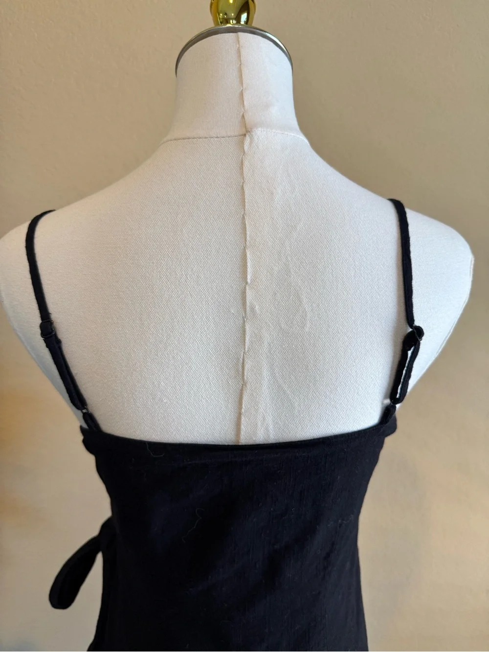 Free People Black Wrap Mini Dress Women’s 0 Cotton V-Neck Sleeveless